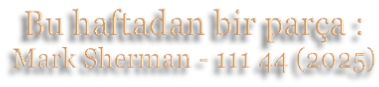 Bu haftadan bir parça : Mark Sherman - 111 44 (2025)